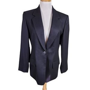 Vintage Pendleton  Black 100% Virgin Wool Blazer Jacket, Sz 10